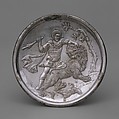 Plate with David Slaying a Lion, Silver, Byzantine