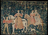 Hawking Party, Wool warp; wool wefts, South Netherlandish