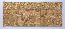 Stole with the Martyrdom of St. Catherine, Silk with linen underlay, German