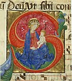 Manuscript Illumination with the Virgin and Child in an Initial S, from an Antiphonary, Master of the Franciscan Breviary (Italian, active Lombard, ca. 1440–60), Tempera, ink, and gold on parchment, Italian