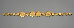 Girdle with Coins and Medallions, Settings: gold - sheet: wire - beaded.  Coins: gold - stamped., Byzantine