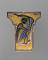 Plaque from a Cross with the Eagle of Saint John, Copper: engraved, stippled, gilt; champlevé enamel: dark and light blue, deep turquoise, translucent dark and medium green, yellow, red, and white, French