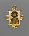 Double-Sided Pendant Icon with the Virgin and Christ Pantokrator, Gold, cloisonné enamel, Byzantine