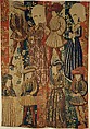 Courtiers in a Rose Garden: Four Gentlemen and Four Ladies, Wool warp, wool, silk, and metallic weft yarns, South Netherlandish