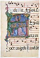 Manuscript Illumination with the Assumption of the Virgin in an Initial A, from an Antiphonary, Attributed to Cosmè Tura (Cosimo di Domenico di Bonaventura) (Italian, Ferrara ca. 1433–1495 Ferrara), Tempera, ink, and gold on parchment, Italian