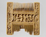 Double-Sided Ivory Liturgical Comb with Scenes of Henry II and Thomas Becket, Elephant ivory, British