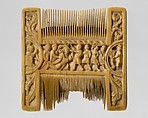 Double-Sided Ivory Liturgical Comb with Scenes of Henry II and Thomas Becket, Elephant ivory, British