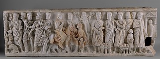 Sarcophagus with Scenes from the Lives of Saint Peter and Christ, Marble, Roman
