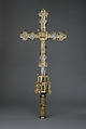 Processional Cross, Silver-gilt, with traces of enamel on walnut core, Spanish