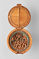 Prayer Bead with God in Glory and the Last Judgment, Boxwood, with traces of later paint, Netherlandish