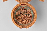 Prayer Bead with God in Glory and the Last Judgment, Boxwood, with traces of later paint, Netherlandish