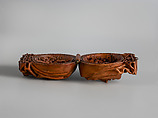 Prayer Bead in the Form of the Virgin's Head with Jesus Carrying the Cross and the Crucifixion, Fruitwood, German (?)