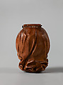 Prayer Bead in the Form of the Virgin's Head with Jesus Carrying the Cross and the Crucifixion, Fruitwood, German (?)
