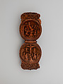 Prayer Bead in the Form of the Virgin's Head with Jesus Carrying the Cross and the Crucifixion, Fruitwood, German (?)