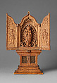 Miniature Altarpiece with the Virgin in Glory, and Saints Barbara and Catherine, Boxwood, Netherlandish