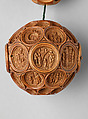 Large Bead: Naaman Bathing in the River Jordan Rosary of Henry VIII and Katherine of Aragon, Boxwood, Netherlandish