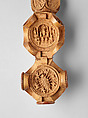 Large Bead: Mass of Saint Gregory (upper), Virgin of the Apocalypse (lower) Rosary of Henry VIII and Katherine of Aragon, Boxwood, Netherlandish