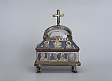 Domed Reliquary, Gilded copper, champlevé enamel, and rock crystal; wood core, German (Hildesheim)