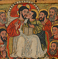 Diptych with the Kiss of St. John, Tempera on wood, Ethiopian (Ethiopia)