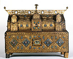 Chasse of Ambazac, Gilded copper, champlevé enamel, rock crystal, semiprecious stones, faience, and glass, French