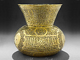 Mosque Lamp of Sultan al-Zahir Baybars, Brass, inlaid with silver and black compound, Mamluk