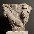 Capital with Lions Mounted by Nude Riders, Stone, North Spanish or South French