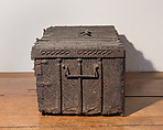 Coffer, Wood, leather, iron, Spanish