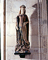 Saint Catherine, Limestone, painted and gilded, French