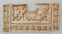 Panel from an Ivory Casket with Scenes of the Story of Joshua, Elephant ivory, traces of polychromy, Byzantine