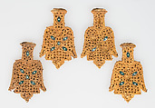 Elements from a Necklace, Gold, cloisonnè enamel, Spanish