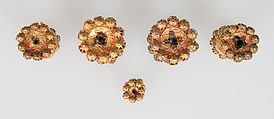 Elements from a Necklace, Gold, cloisonnè enamel, Spanish