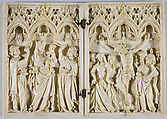 Diptych, Elephant ivory with metal mounts, French