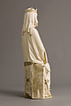 Enthroned Virgin and Child, Elephant ivory with traces of paint and gilding, French