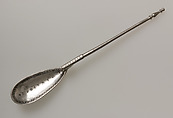 Silver Spoon, Silver, niello, traces of gilding, Byzantine