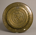 Plate, Royal Arms of France, Brass, South Netherlandish