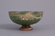 Bowl with Face, Earthenware, glazed and sgraffito, Byzantine