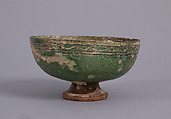 Bowl with Face, Earthenware, glazed and sgraffito, Byzantine