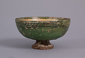 Bowl with Face, Earthenware, glazed and sgraffito, Byzantine