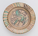 Bowl with Bird, Earthenware, tin-glazed, Central Italian
