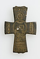 Half of a Reliquary Pendant Cross, Copper alloy, Byzantine