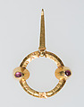 Ring Brooch, Gold and garnet, French or British