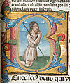 Saint Jerome's Lives of the Fathers, Printed on paper with one tempera and gold illumination; Binding: marbelized paper and bleached leather, Italian