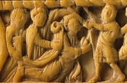 Double-Sided Ivory Liturgical Comb with Scenes of Henry II and Thomas Becket, Elephant ivory, British