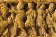 Double-Sided Ivory Liturgical Comb with Scenes of Henry II and Thomas Becket, Elephant ivory, British