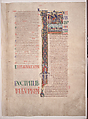 The Winchester Bible: Opening for the Book of Genesis: In Principio (5r); Opening for the Book of I Samuel (Book of Kings): Fuit (88r); Opening for the Book of 2 Samuel (Book of Kings): Factum (99v), Tempera and gold leaf on parchment, British