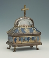 Domed Reliquary, Gilded copper, champlevé enamel, and rock crystal; wood core, German (Hildesheim)