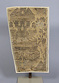 Textile with Architectural Fountain Guarded by Lions, Silk, metal thread, Italian