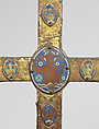 Processional Cross, Champlevé enamel, gilt copper and rock crystals, French