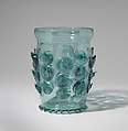 Beaker (Krautstrunk), Free-blown glass with applied decoration, German