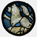 Badge of the Fiennes Family, Pot-metal, colorless glass, and vitreous paint, British